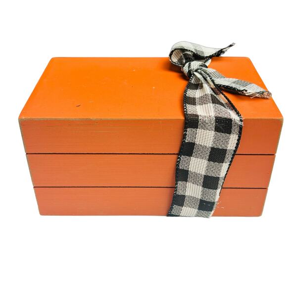 Halloween Faux Book Stack Decorative Wooden Block Books Country Art Holiday - Picture 3 of 6